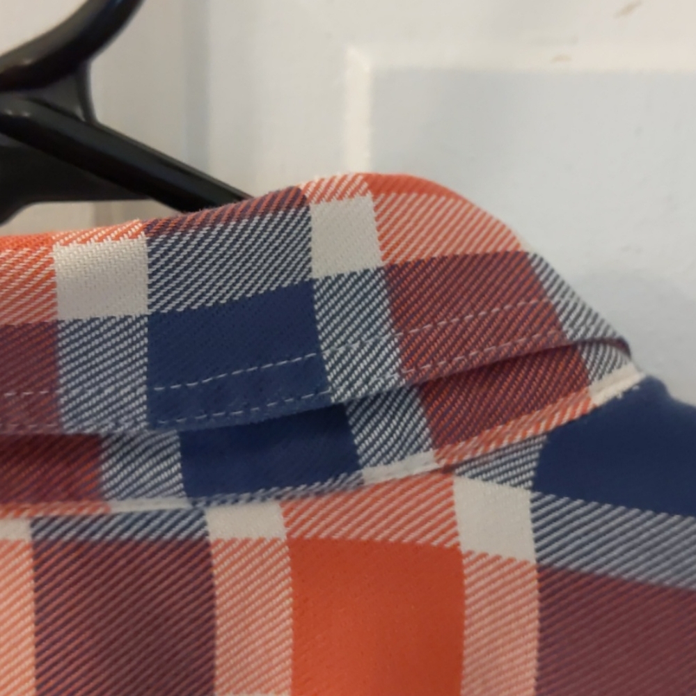 LL Bean Red White Blue Plaid Shirt L/S . Size L - Picture 3 of 11